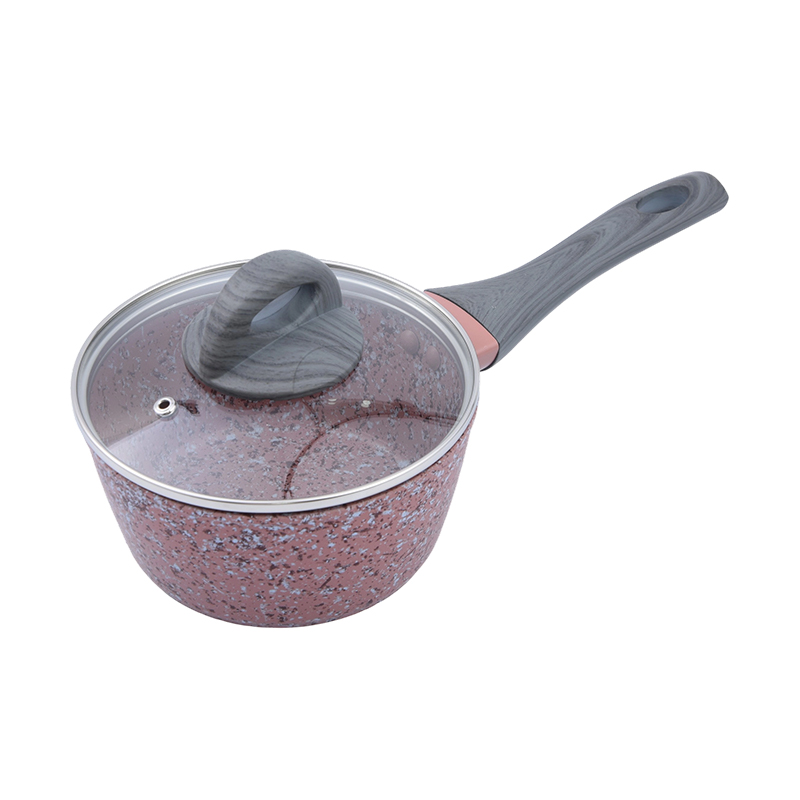 Smedet aluminiumssovse med pink granit