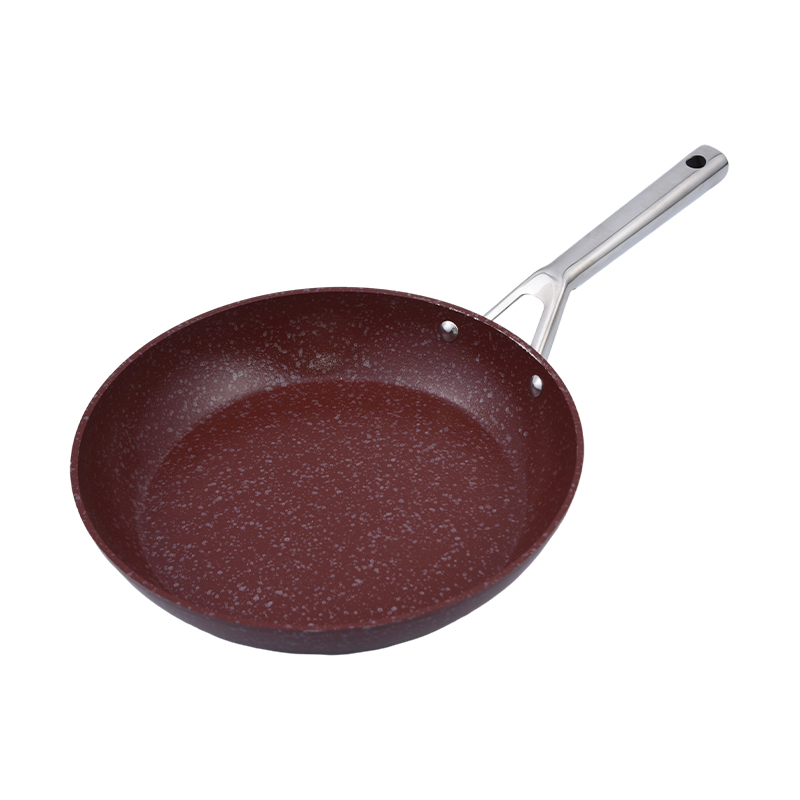 Smedet aluminium stegepande med rustfrit stål håndtag