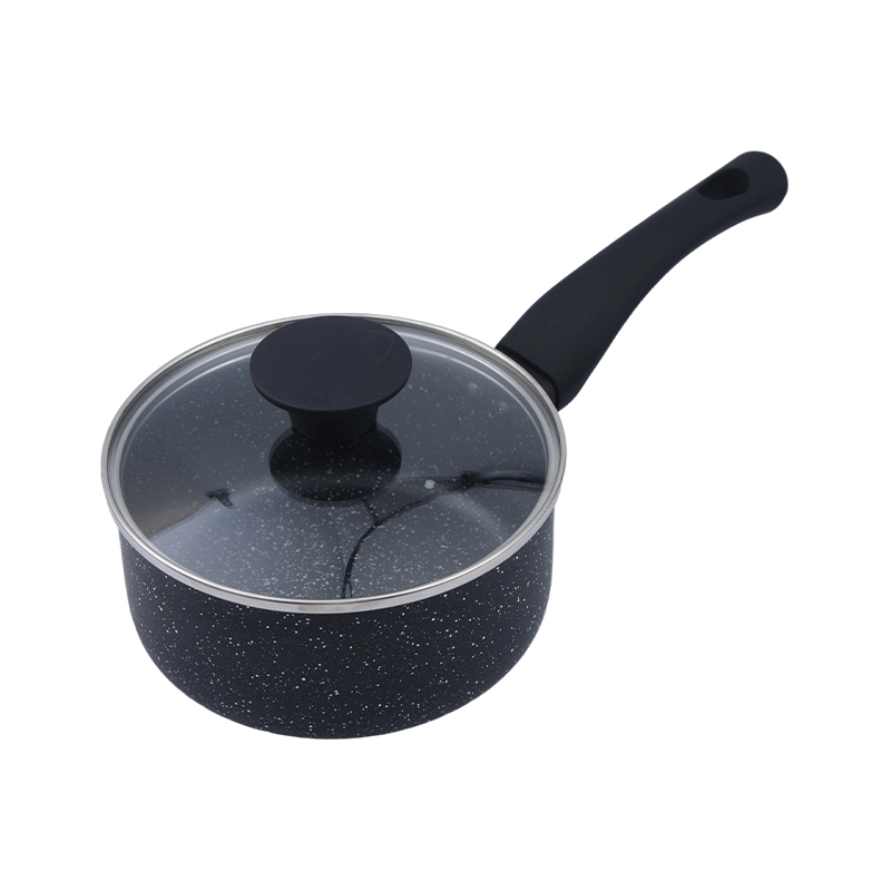 Presset aluminium saucepande sort marmor