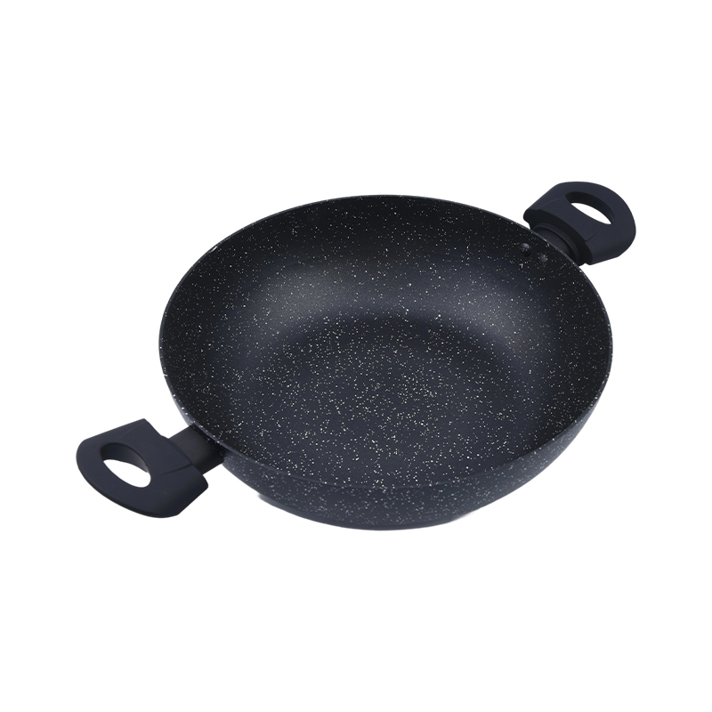 Presset aluminium wok med 2 sidehåndtag