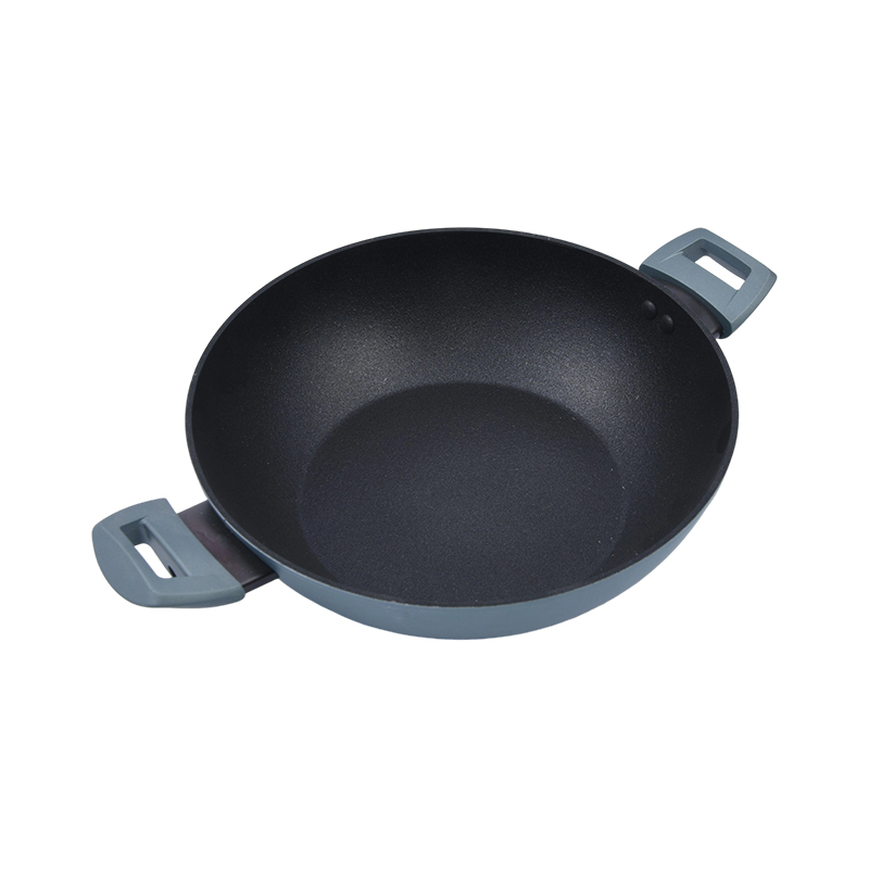 Smedet aluminium Wok dobbelt sidehåndtag
