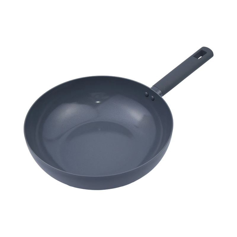 Presset aluminium Wok sort marmor